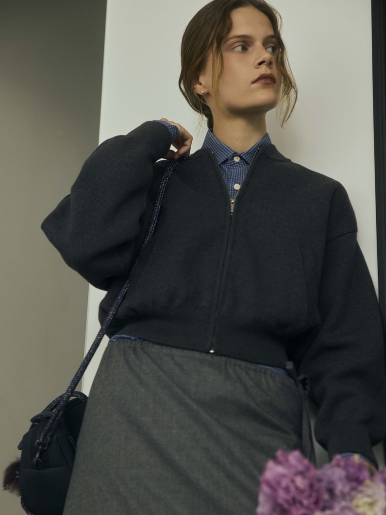 ジップアップ ニット ジャケット 詳細画像 charcoal gray 7