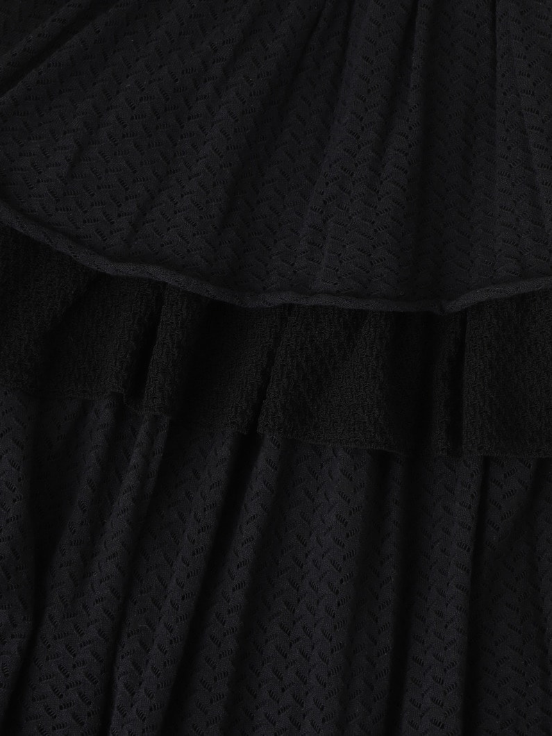 レース ラッフル ニット スカート 詳細画像 black 3