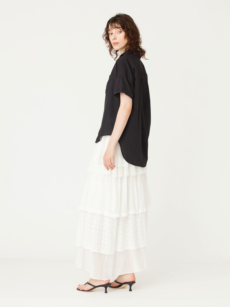 レース ラッフル ニット スカート 詳細画像 ivory 2
