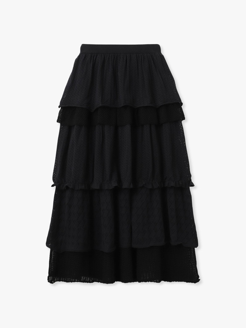 レース ラッフル ニット スカート 詳細画像 black 1