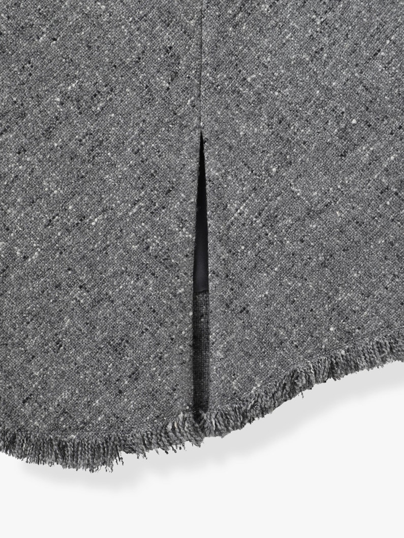 ホームスパン ツイード フリンジ スカート 詳細画像 gray 4