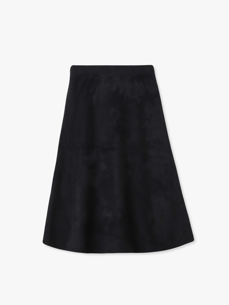 フォックスカシミア ブラッシュド ニット スカート 詳細画像 black