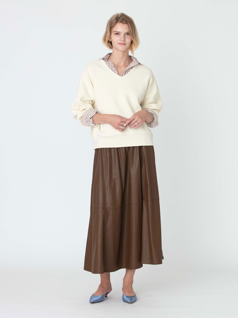 フェイクレザー スカート 詳細画像 brown 5
