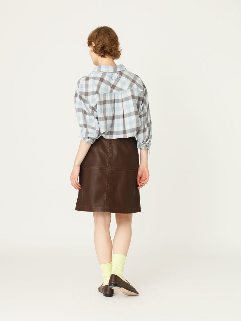 フェイクレザー ミニスカート 詳細画像 brown 3