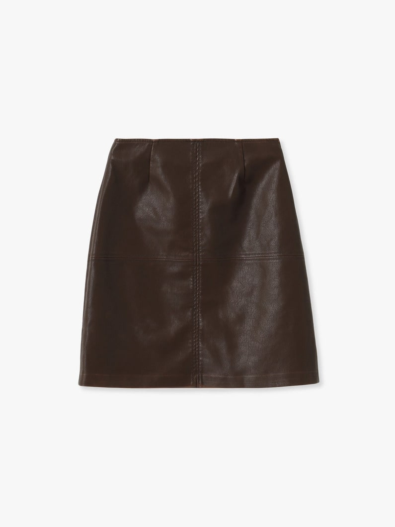 フェイクレザー ミニスカート 詳細画像 brown 6