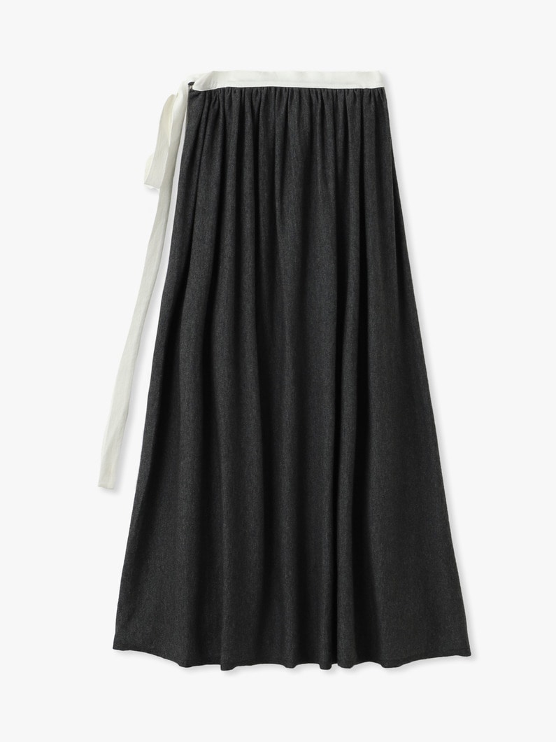 ルリ コットンカシミア ラップスカート 詳細画像 gray 1