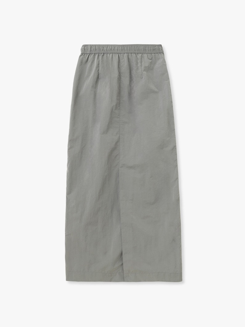 シャンブレー タフタ ドローストリング ロング スカート 詳細画像 gray 1