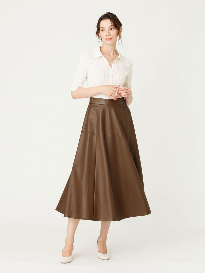ソフトエコレザー スカート 詳細画像 brown
