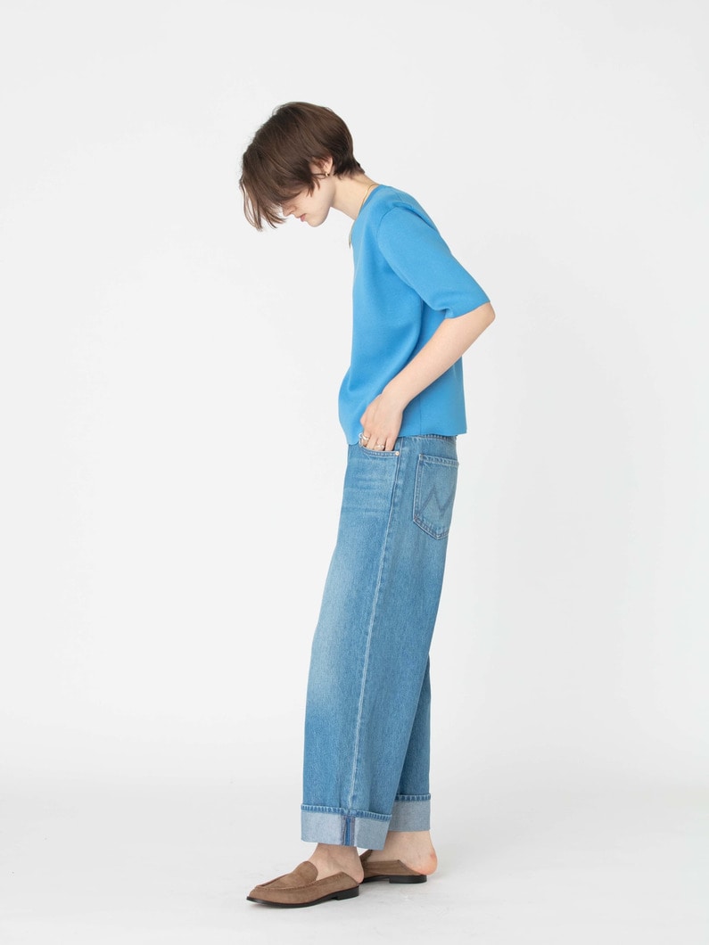 スムージー クロップ カフ デニムパンツ 詳細画像 blue 3