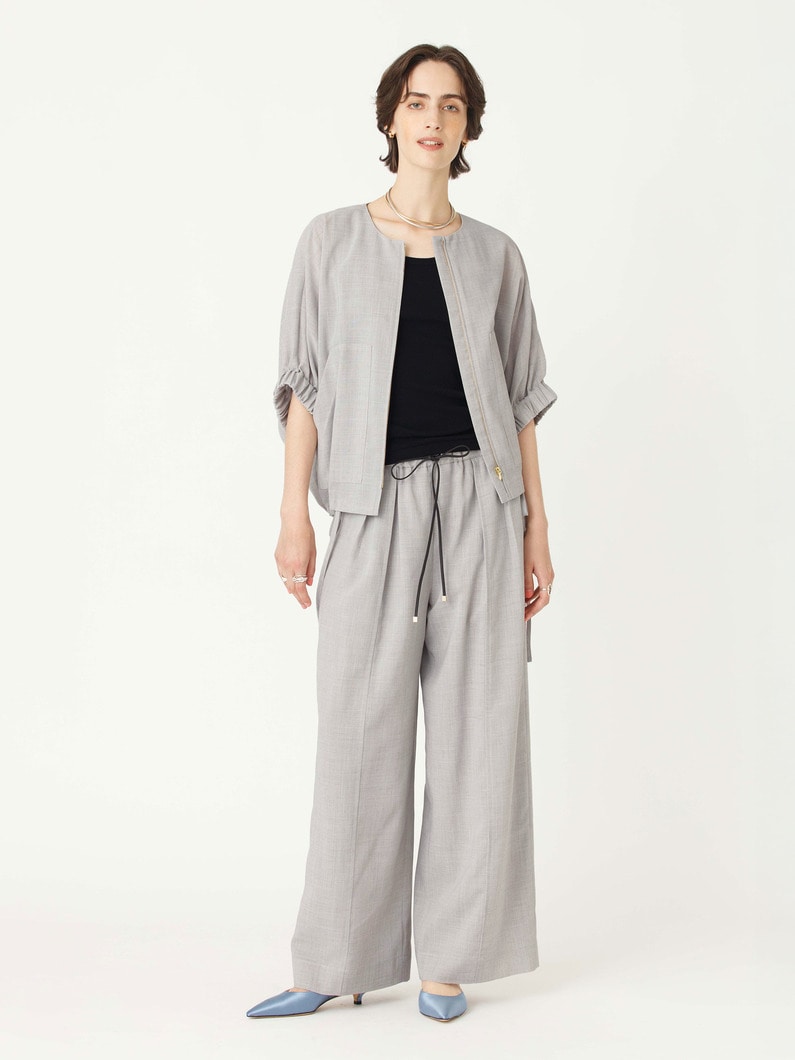メランジ シアー ワイドパンツ 詳細画像 light gray 4