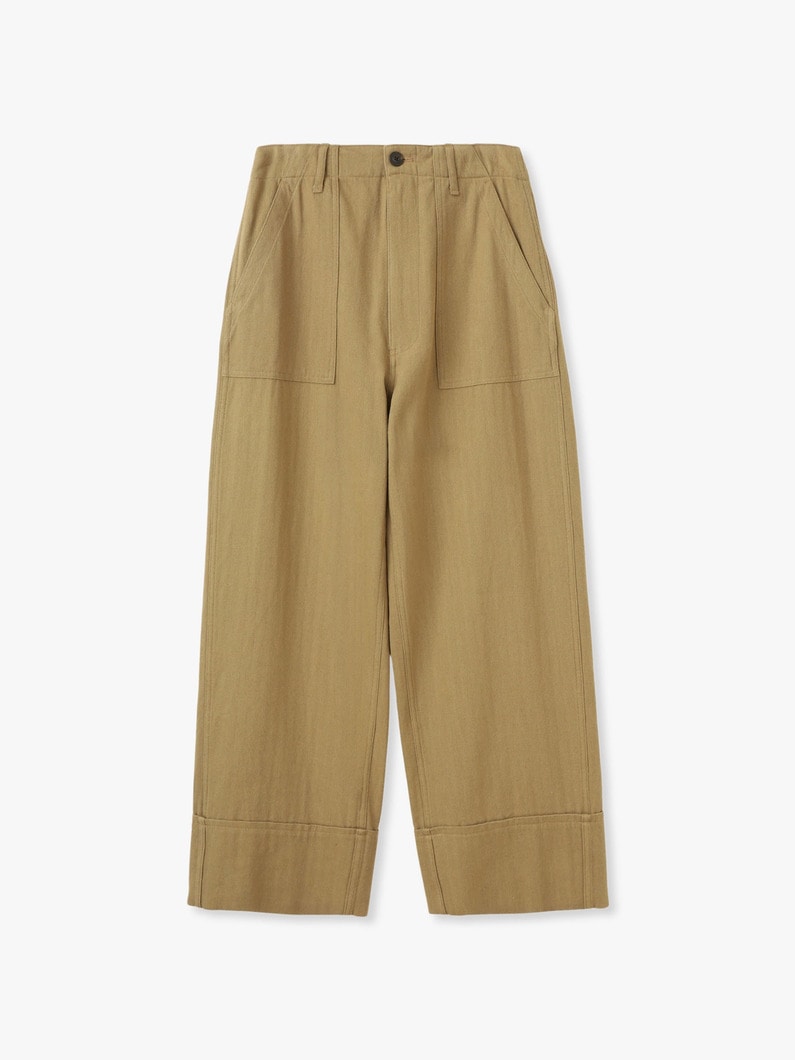 ヘリンボーン ベイカー パンツ 詳細画像 beige 5