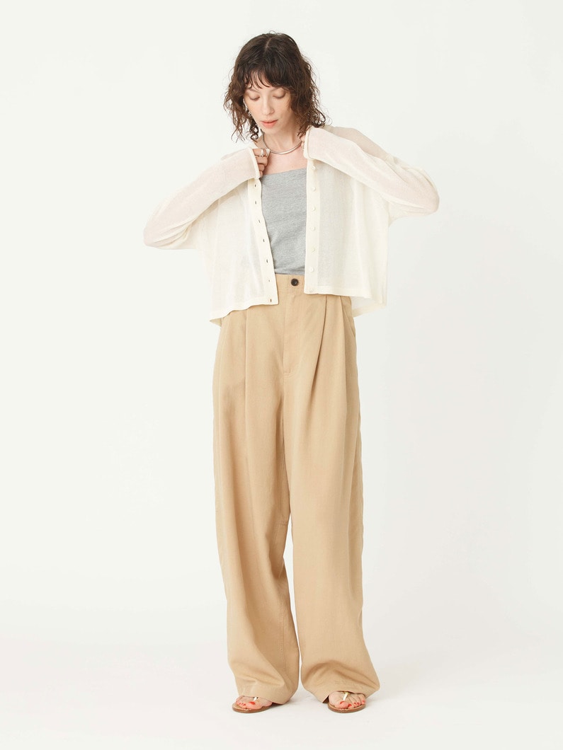 ハイウエスト ワイド パンツ 詳細画像 beige 4