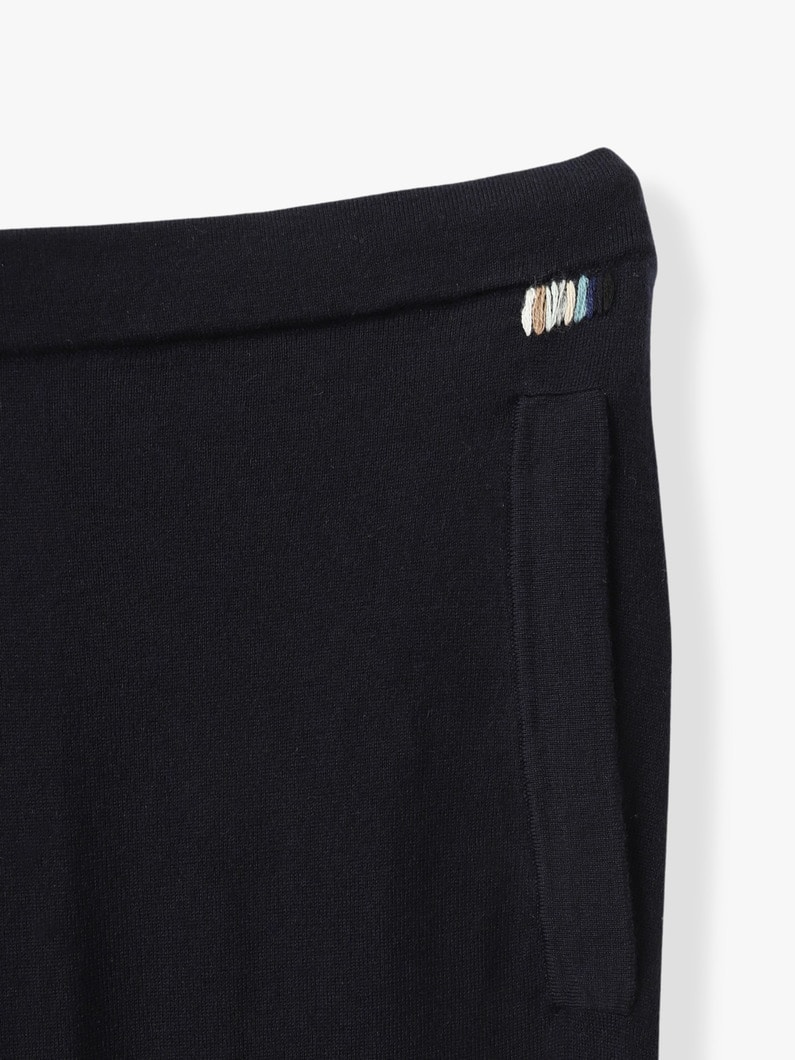 リラックス コットンカシミア パンツ（レッド/グリーン/ネイビー） 詳細画像 navy 3