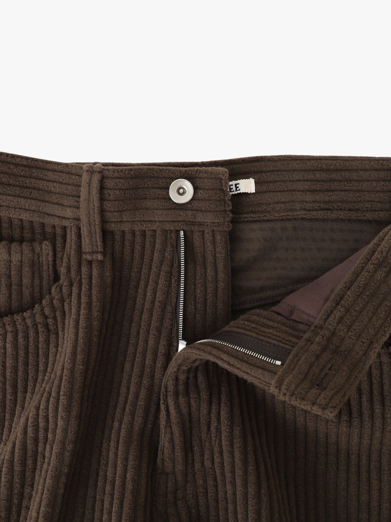 ウールカシミア コーデュロイ 5ポケット パンツ 詳細画像 brown 3