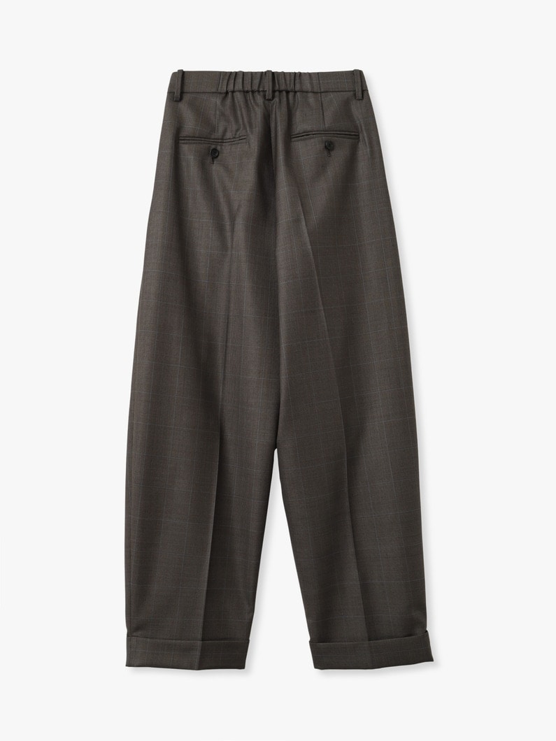 ファインウール チェック バレル パンツ 詳細画像 brown 1