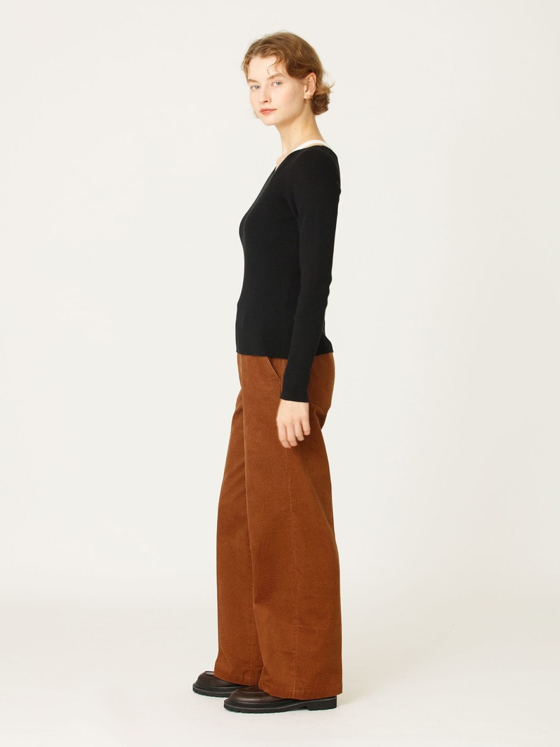 ルーズ ストレート コーデュロイ パンツ 詳細画像 brown 2
