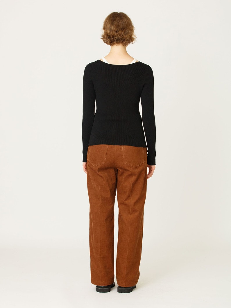 ルーズ ストレート コーデュロイ パンツ 詳細画像 brown 3