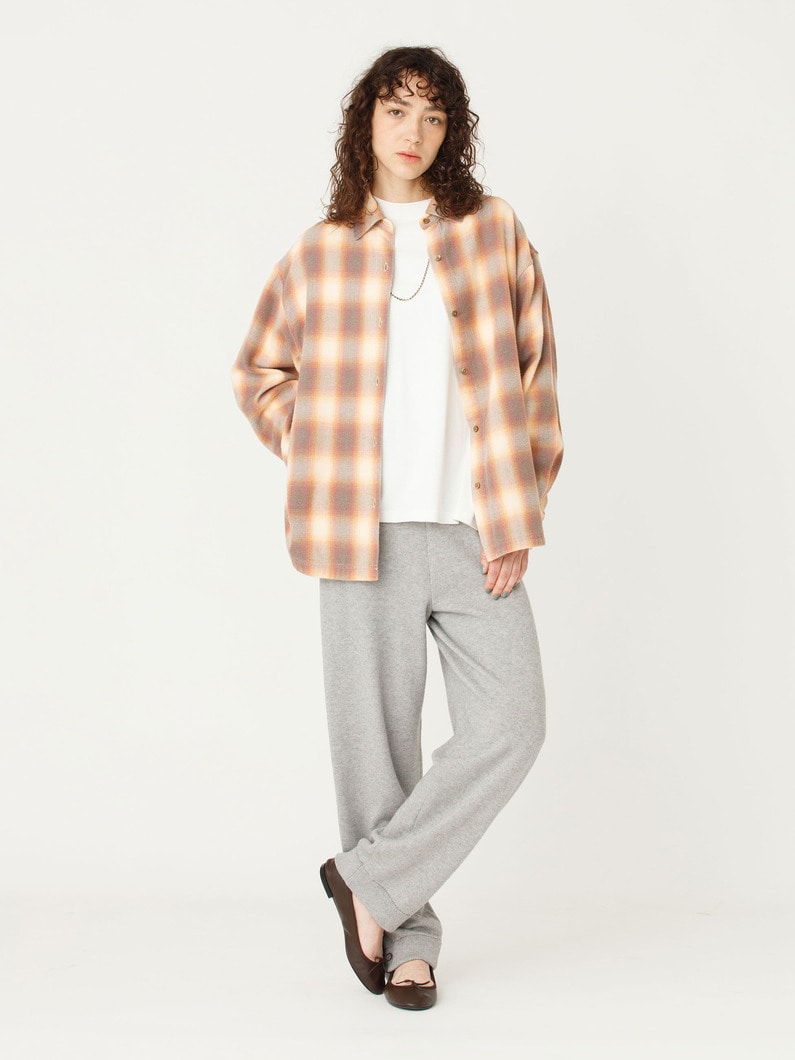 コットン カシミア ニットパンツ（ブラック/トップグレー） 詳細画像 top gray 1