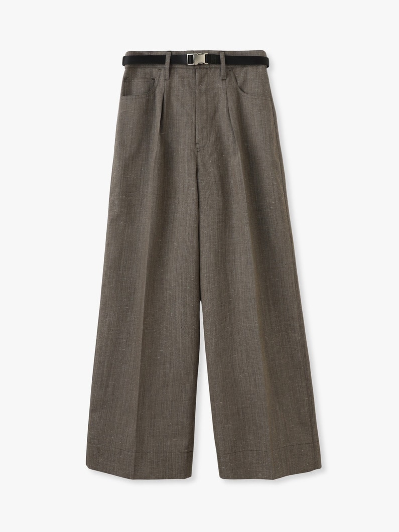 フレックシャンブレー 5ポケットワイドパンツ 詳細画像 light brown 1