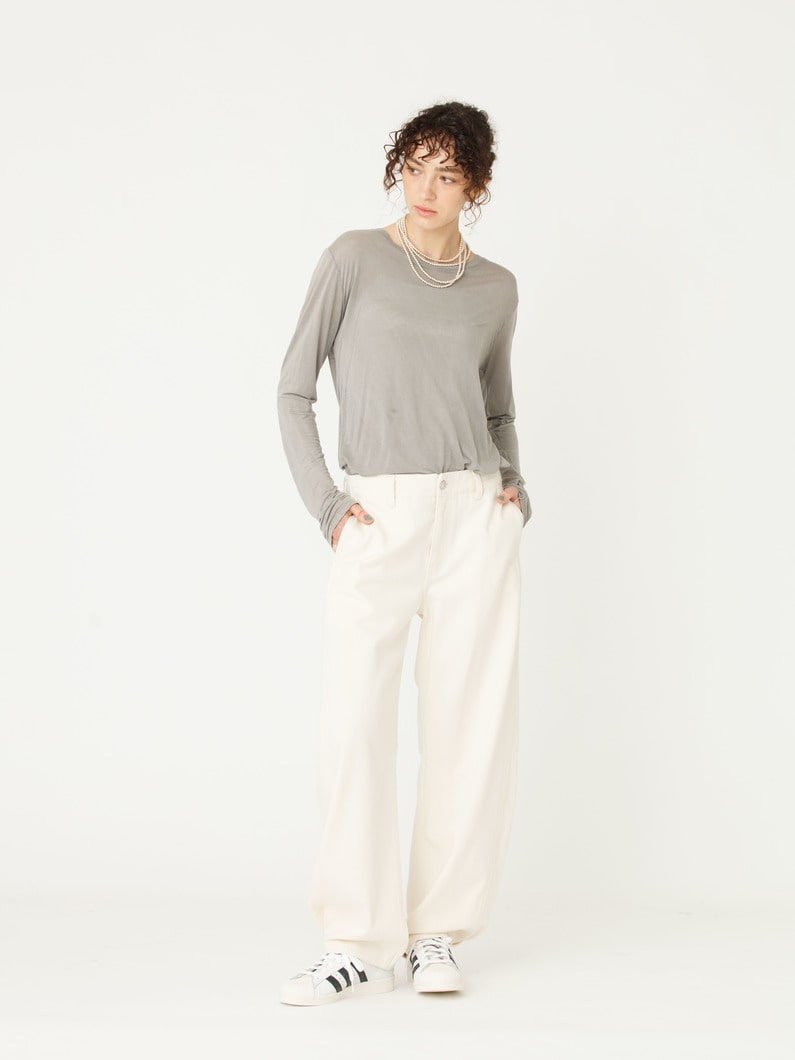 バレルレッグ デニムパンツ（オフホワイト） 詳細画像 off white 2