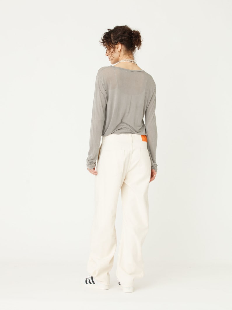 バレルレッグ デニムパンツ（オフホワイト） 詳細画像 off white 3