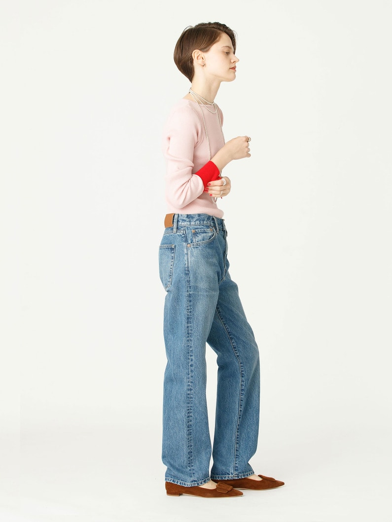 ウォッシュドデニム ストレート パンツ（ブルー） 詳細画像 blue 2