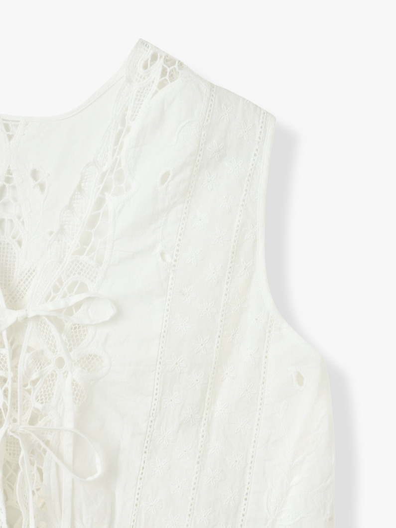 エンブロイダリー レース ブラウス 詳細画像 white 2