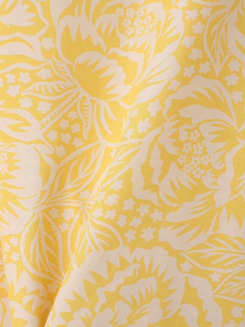 リバティ プリント オープンカラー シャツ 詳細画像 yellow 4