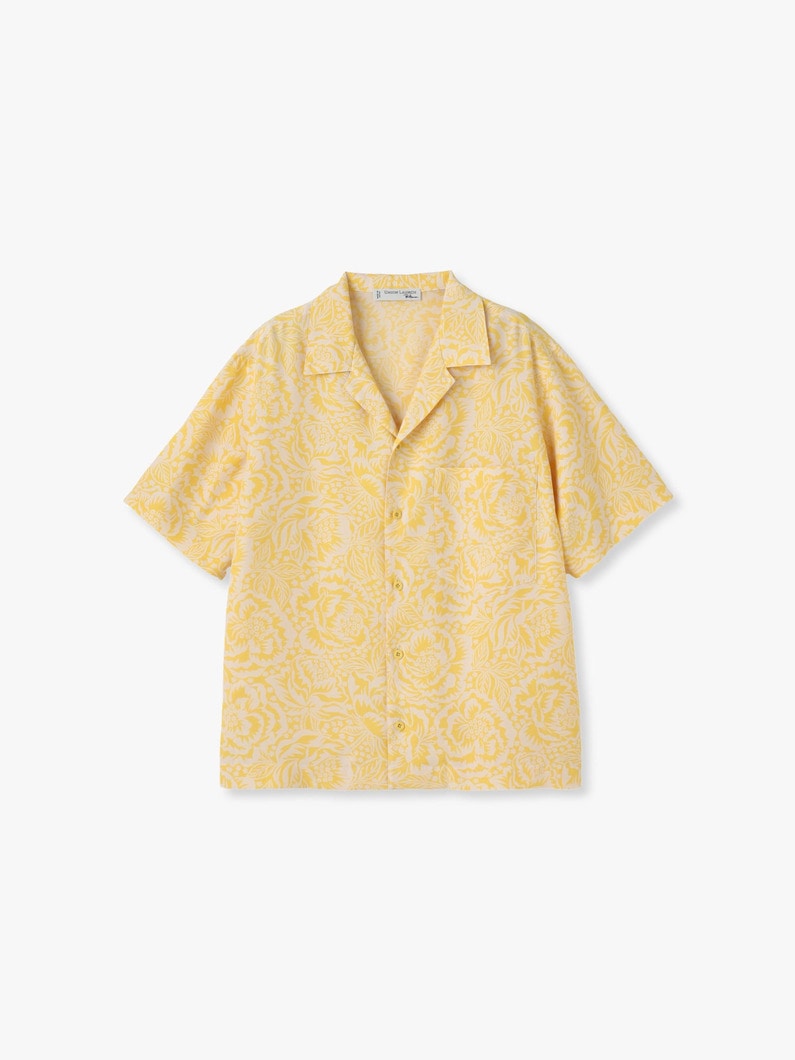 リバティ プリント オープンカラー シャツ 詳細画像 yellow 4