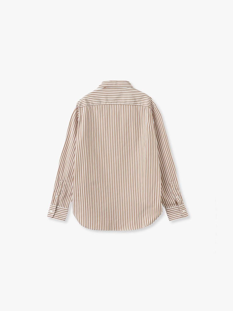 アイリーン イタリアンコットン ストライプ シャツ（ブラウン） 詳細画像 brown pattern 1