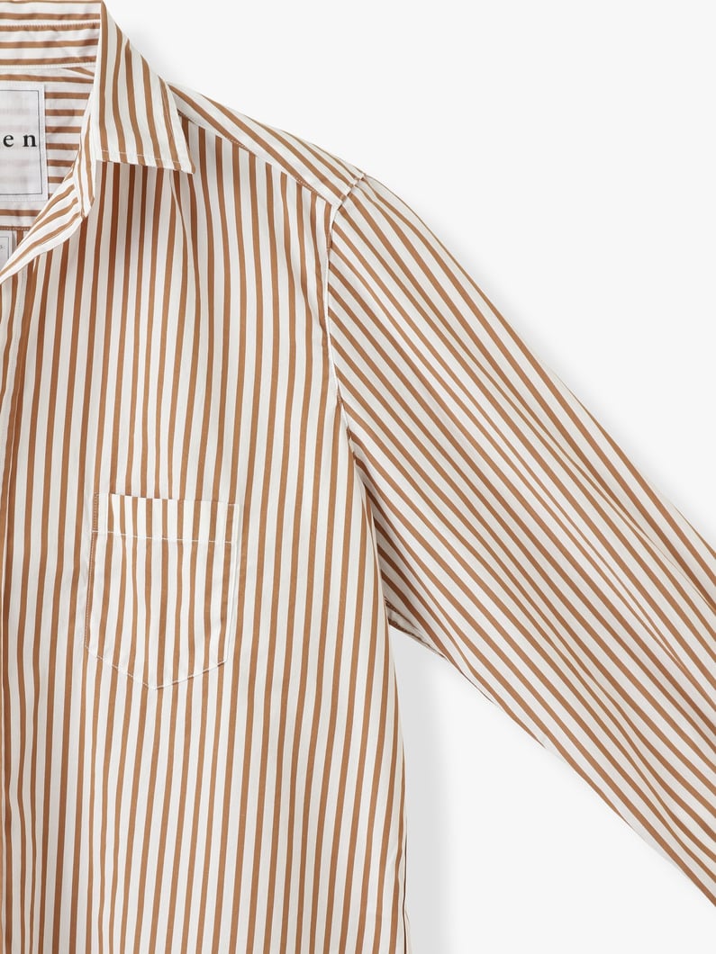 アイリーン イタリアンコットン ストライプ シャツ（ブラウン） 詳細画像 brown pattern 2