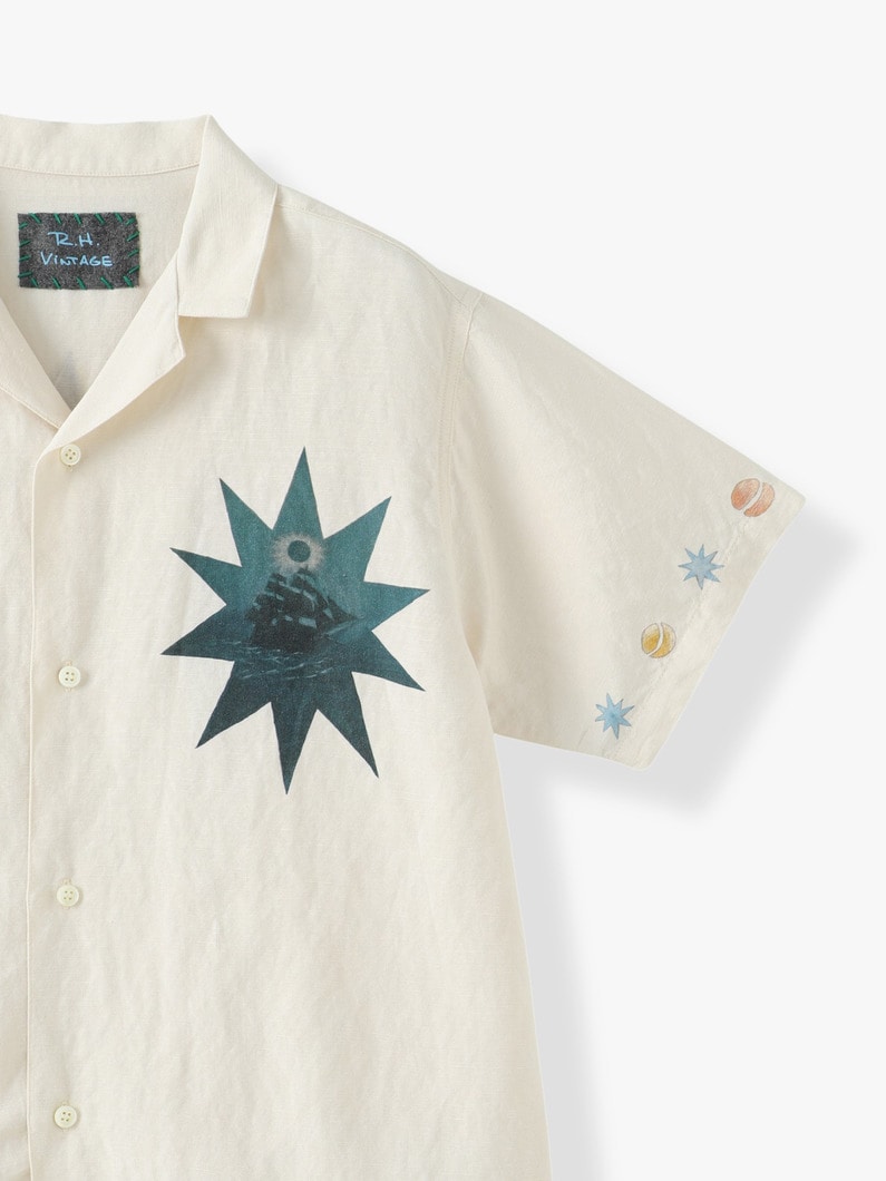 プリズム ショートスリーブ リネンシャツ 詳細画像 off white 2