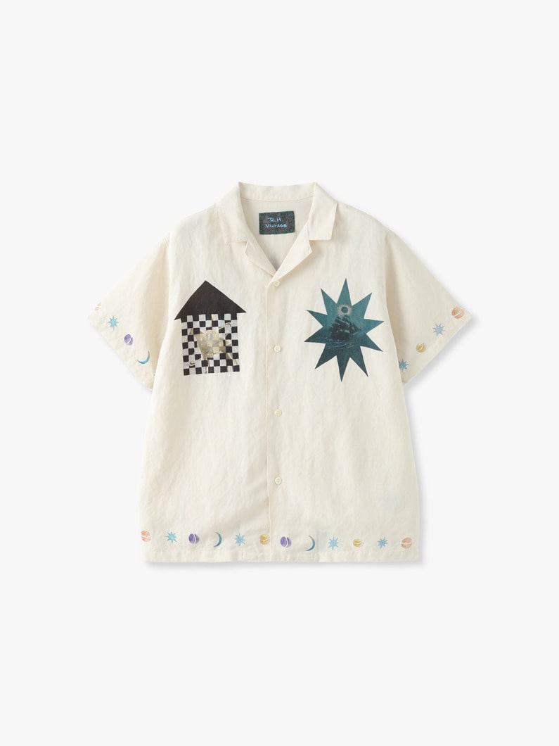 プリズム ショートスリーブ リネンシャツ 詳細画像 off white 1
