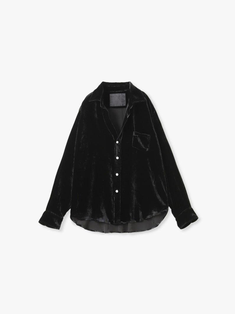 アイリーン ベルベット シャツ 詳細画像 dark gray 1