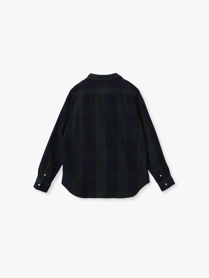 アイリーン イタリアンコットン フランネル チェック シャツ（ダークグリーン） 詳細画像 dark green 1
