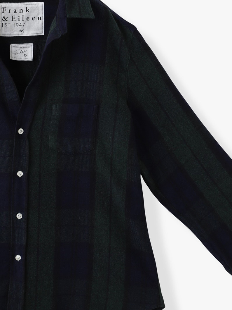 アイリーン イタリアンコットン フランネル チェック シャツ（ダークグリーン） 詳細画像 dark green 2