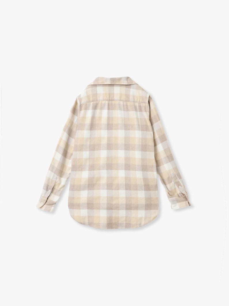 アイリーン イタリアンコットン フランネル チェック シャツ（ベージュ） 詳細画像 beige 1
