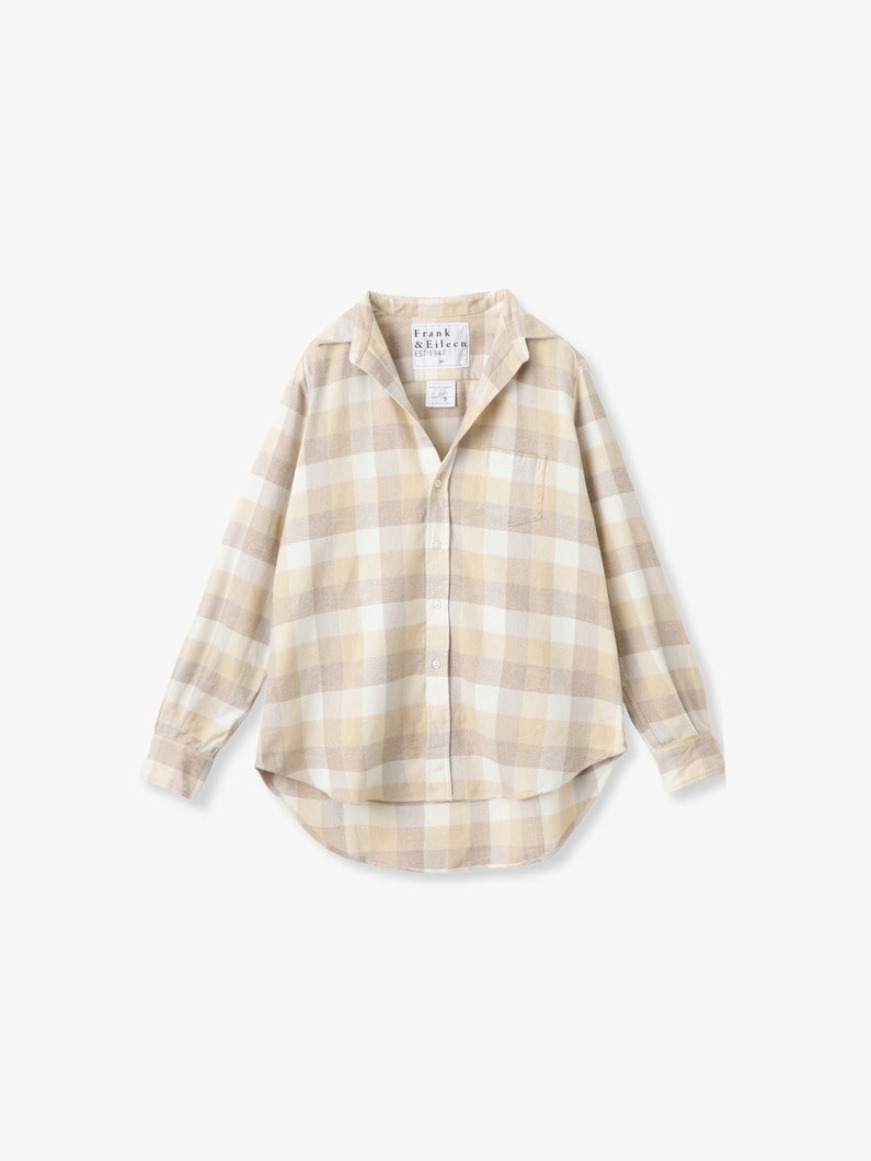 アイリーン イタリアンコットン フランネル チェック シャツ（ベージュ） 詳細画像 beige 1