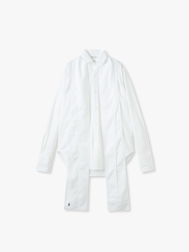 ハイカウント コットン ボウタイ シャツ 詳細画像 white 2