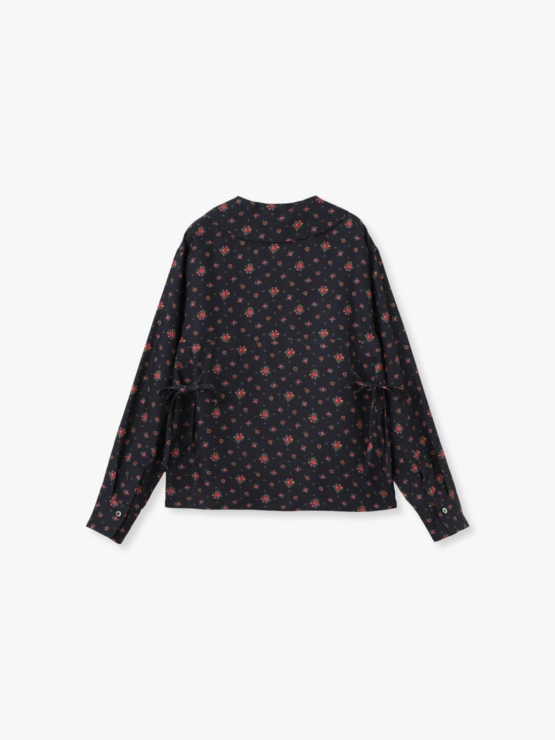 フラワープリント セーラーカラー ブラウス 詳細画像 navy 1