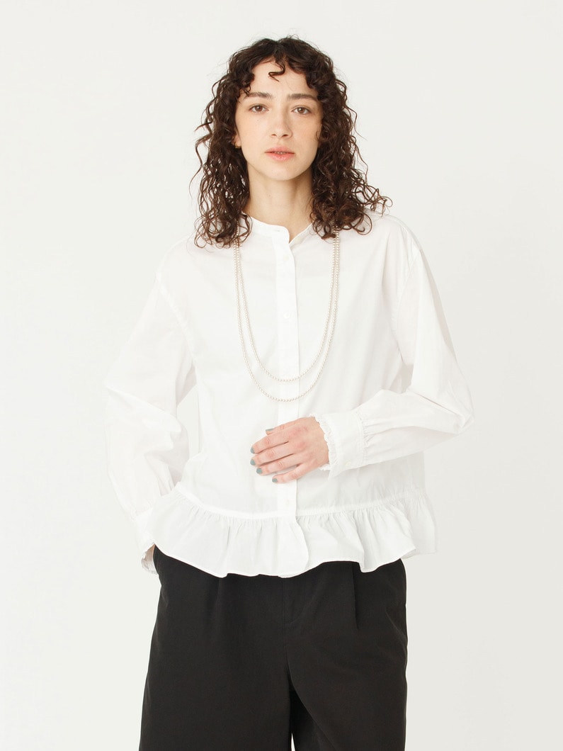 コットン フリル シャツ 詳細画像 white 1