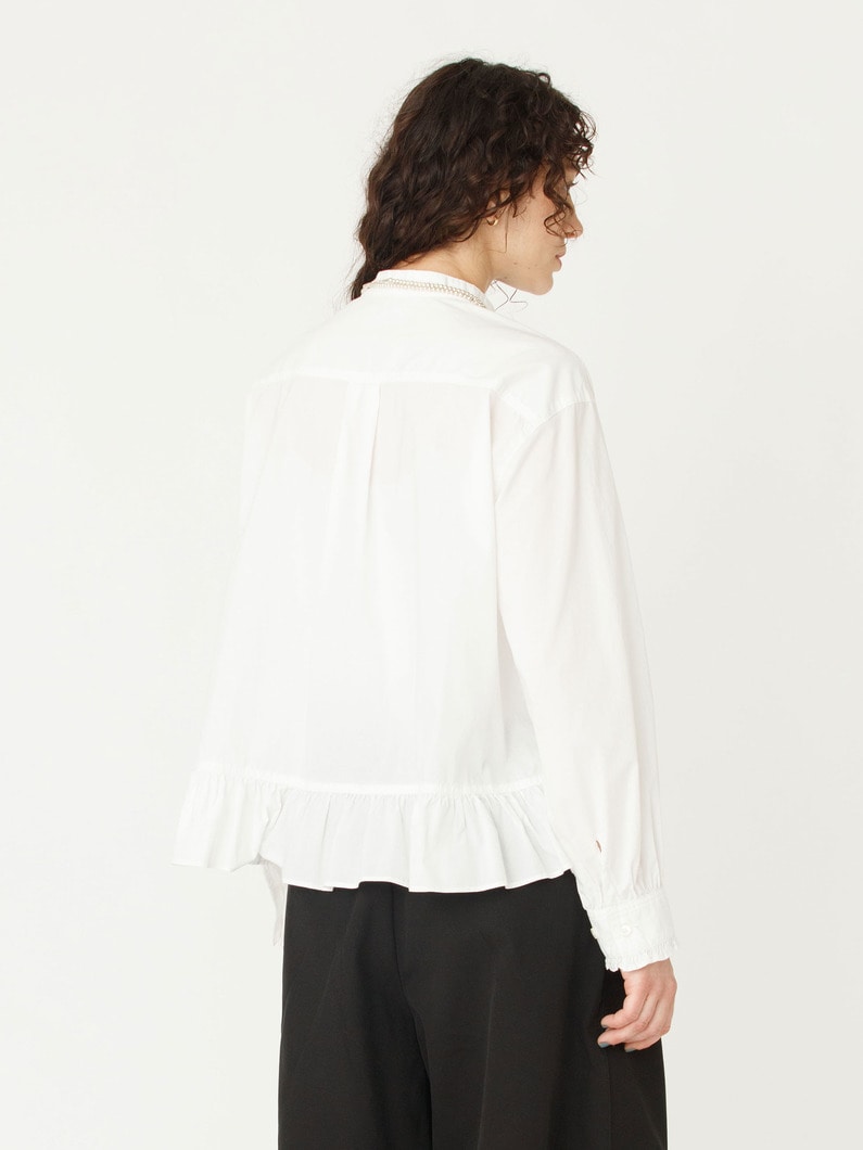 コットン フリル シャツ 詳細画像 white 3