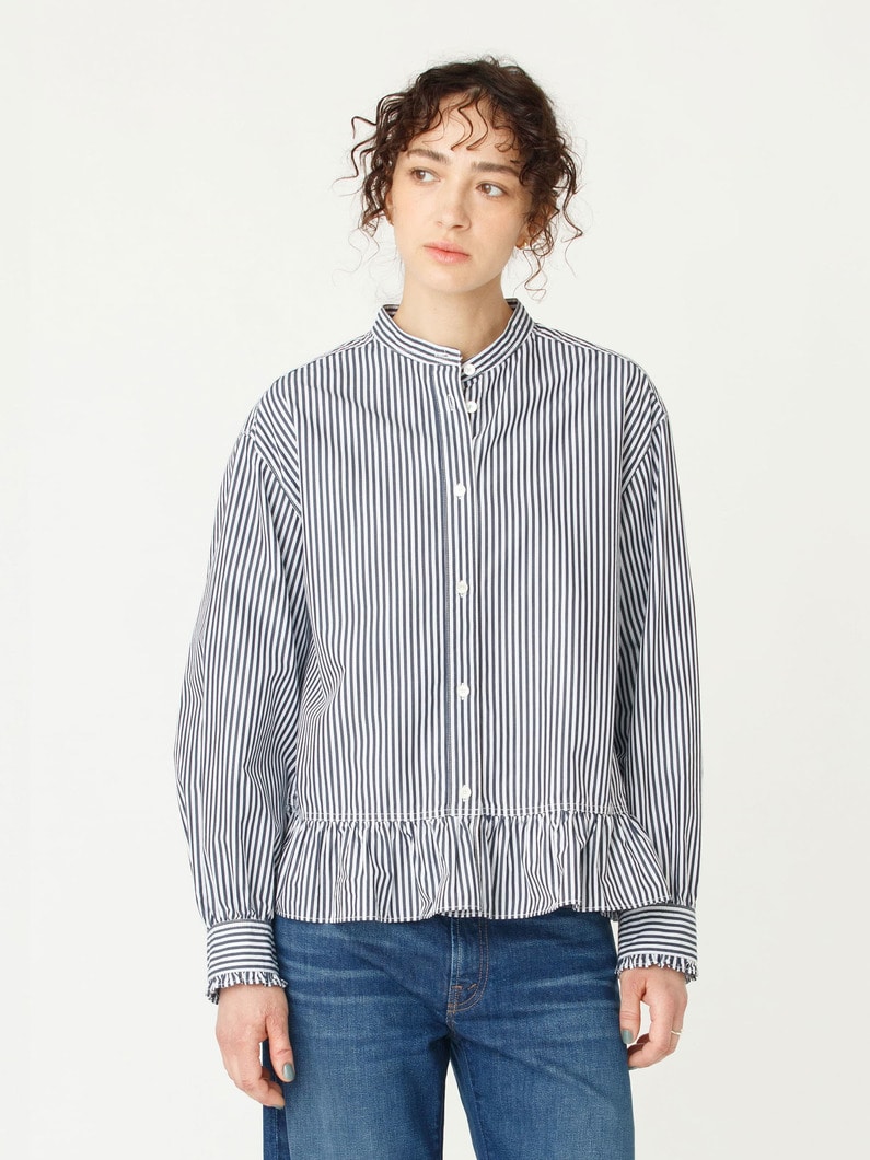 コットン フリル シャツ 詳細画像 navy