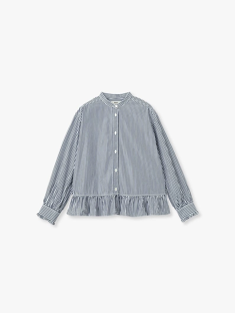 コットン フリル シャツ 詳細画像 navy 5