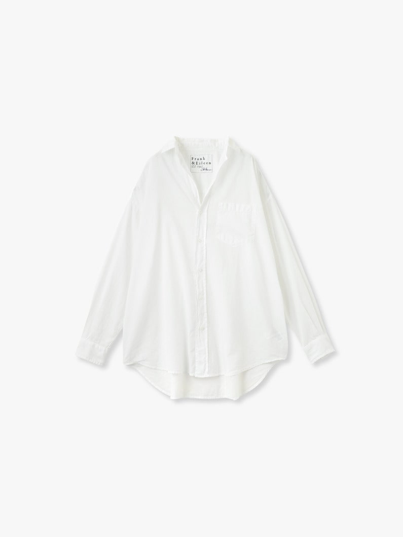 シャーリー オーガニックコットンボイル シャツ（ホワイト/ネイビー） 詳細画像 white 7