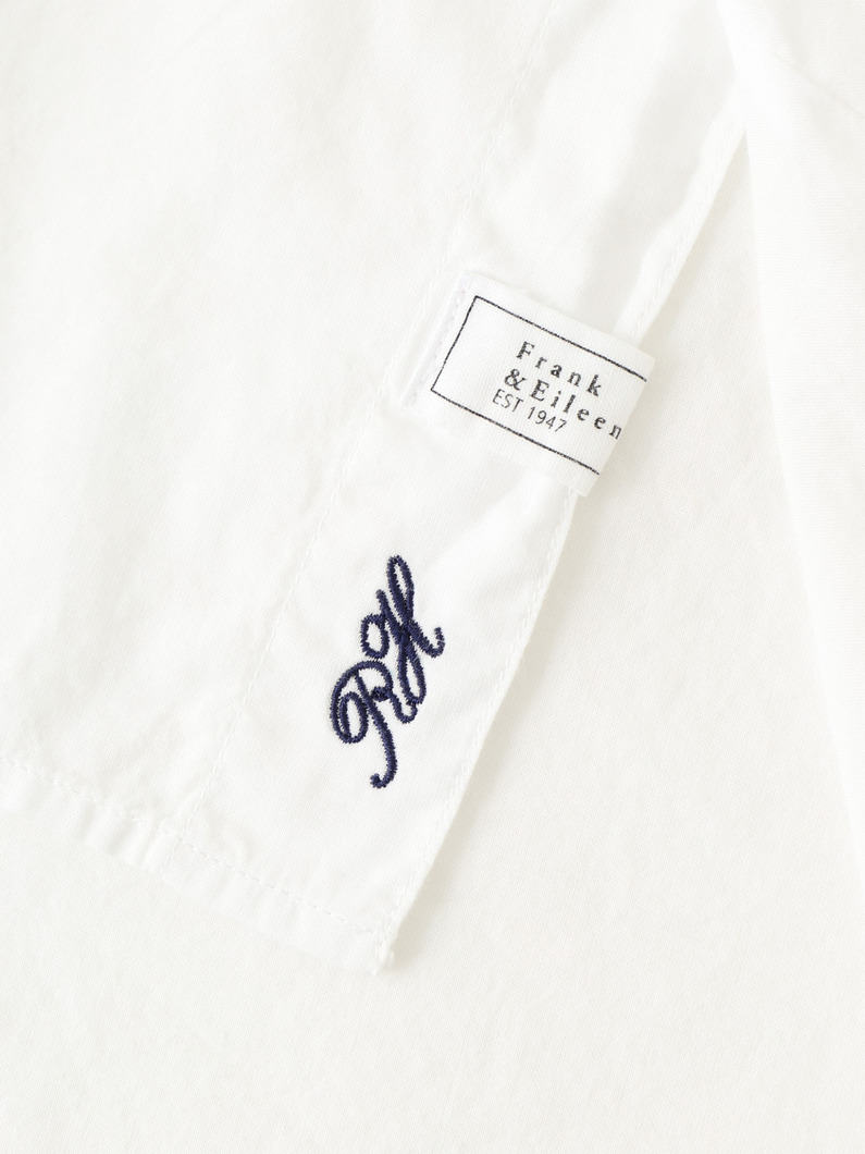 シャーリー オーガニックコットンボイル シャツ（ホワイト/ネイビー） 詳細画像 white 8