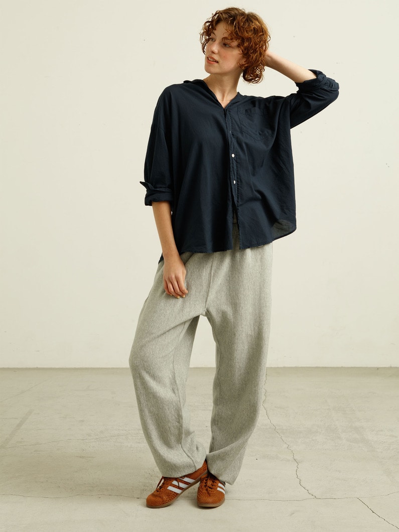 シャーリー オーガニックコットンボイル シャツ（ホワイト/ネイビー） 詳細画像 navy 5