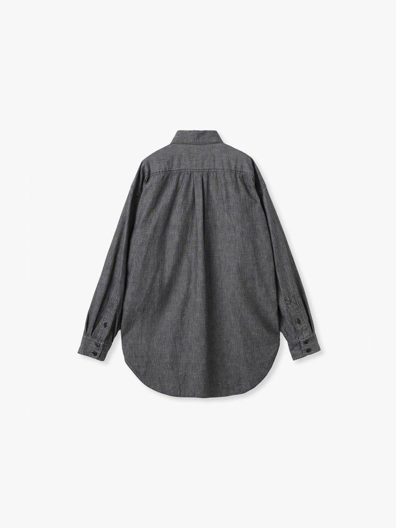 デニム パラシュート ボタンダウン シャツ 詳細画像 black 1