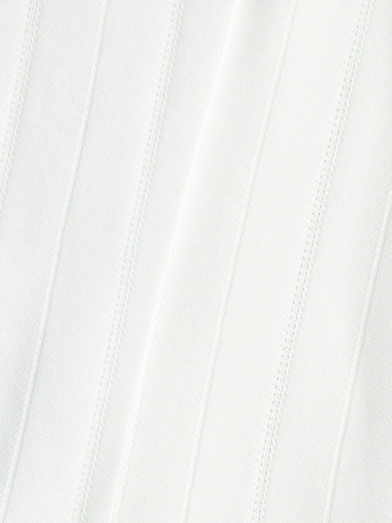 スキッパー ニット ポロ トップ 詳細画像 white 3
