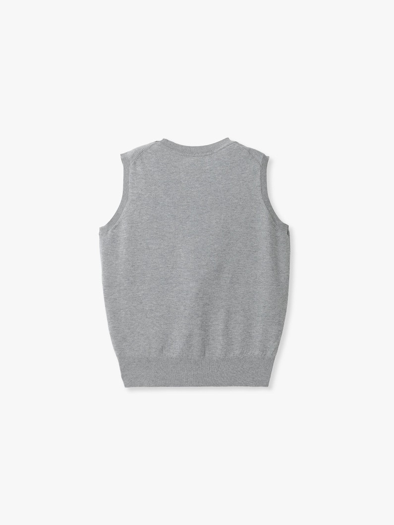 スリーブレス ニット トップ（ネイビー/グレー） 詳細画像 gray 1
